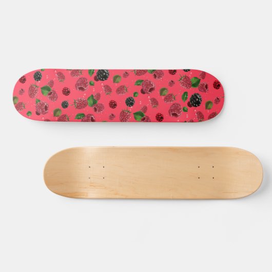 Himbeer-Muster Skateboard (Horizontal)