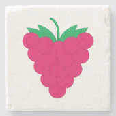 Himbeer-Pink-Berry-Frucht Steinuntersetzer (Vorderseite)