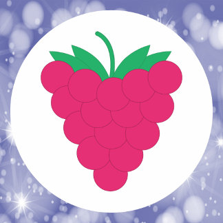 Himbeer-Rosa-Frucht-Beere Runder Aufkleber