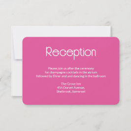 Himbeer-Rosa-Hochzeitsempfangskarte Dankeskarte