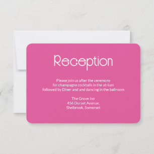 Himbeer-Rosa-Hochzeitsempfangskarte Dankeskarte