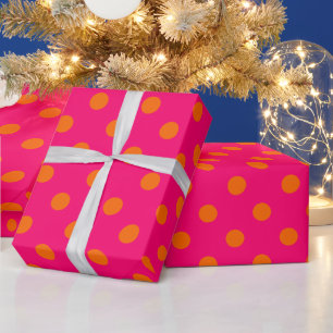 Himbeer-Rosa-Orange-Punkte DIY-Farben Geschenkpapier