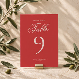 Himbeer-Rosé Hochzeitstisch-Nummern-Karten Einladung