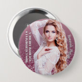 Himbeer-Sparkle-Individualfotoschaltfläche Button (Vorne & Hinten)