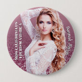 Himbeer-Sparkle-Individualfotoschaltfläche Button (Vorderseite)