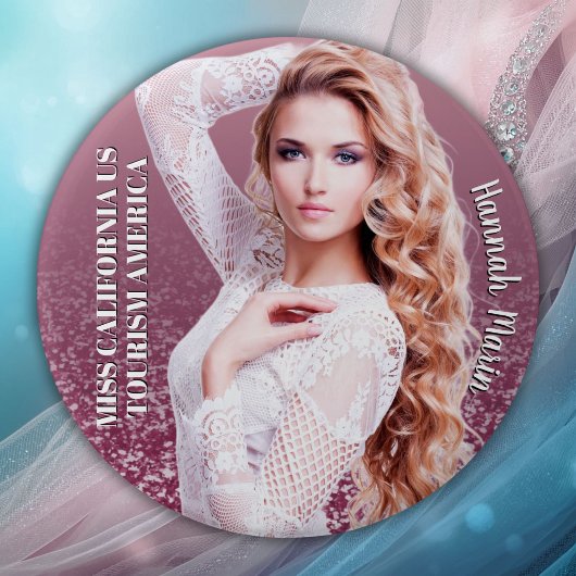 Himbeer-Sparkle-Individualfotoschaltfläche Button