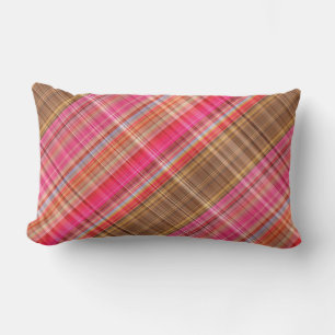 Himbeer-Tartan-Karodeckenkissen Kissen Für Draußen