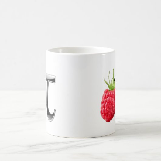 Himbeer- und PU-Symbol Kaffeetasse (Mittel)