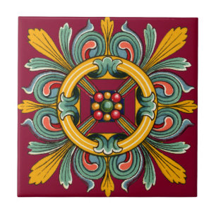 Himbeer-Victorian-Fliesen-Design Fliese