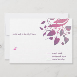 Himbeer-Wisteria-Grau-Hochzeits-RSVP Einladung