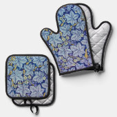 Himbeerbaum, William Morris Ofenhandschuh & Topflappen-Set (Vorderseite/Rückseite)