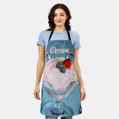 Himbeercreme Nachtisch mit Minze und Fruchtsaft Schürze (Getragen)