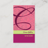 Himbeerdampfer Monogramm Visitenkarte (Vorderseite)