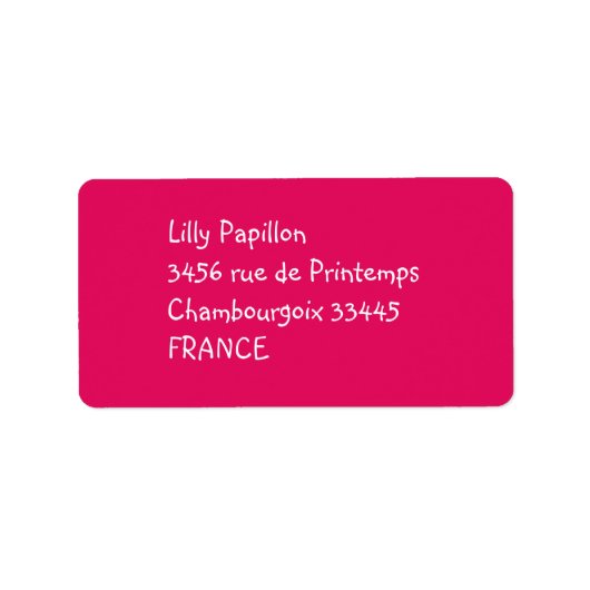 Himbeere Adressaufkleber (Vorne)