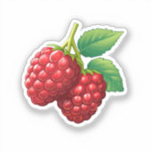 Himbeere aus Cartoon Aufkleber (Vorderseite)