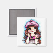 Himbeere Beret...eine französische Verbindung Magnet (Vorderseite/Rückseite)