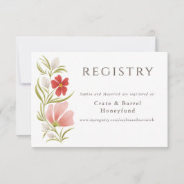 Himbeere & Blush Bold Floral Registry Card RSVP Karte