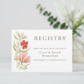Himbeere & Blush Bold Floral Registry Card RSVP Karte (Stehend Vorderseite)