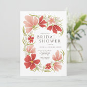 Himbeere & Blush Fett Blumendusche Einladung (Stehend Vorderseite)