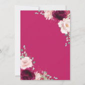 Himbeere Blush Pink Rose Geometric Wedding Einladung (Rückseite)