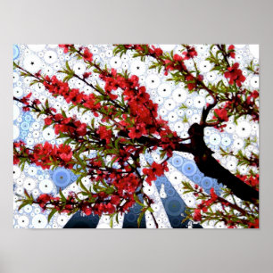 Himbeere & Cream Blossom Branches Poster