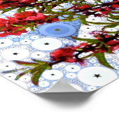 Himbeere & Cream Blossom Branches Poster (Ecke)