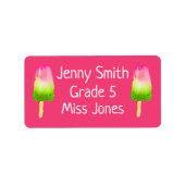 Himbeere der Girl Popsicles benennen Schulbücheret Adressaufkleber (Vorne)