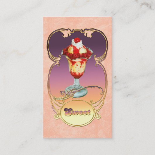 Himbeere Eiscreme Visitenkarte (Vorderseite)