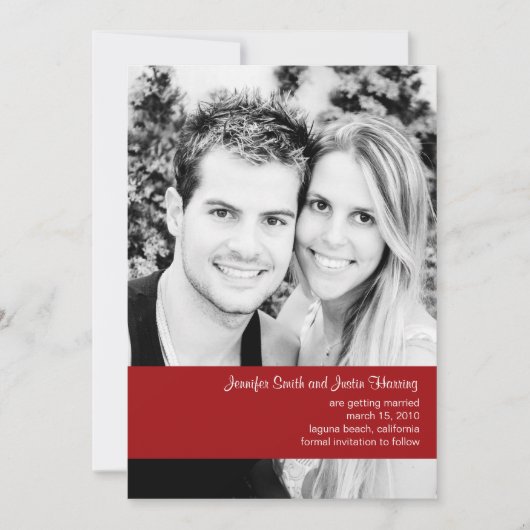 Himbeere Foto Save the Date Einladung (Vorderseite)