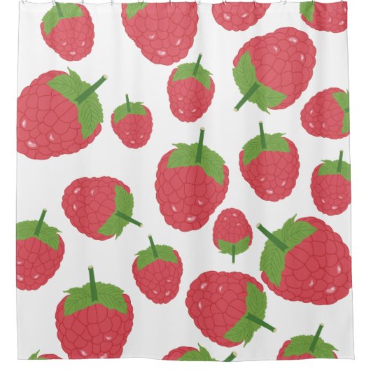 Himbeere Fruchtdesign Duschvorhang (Vorderseite)