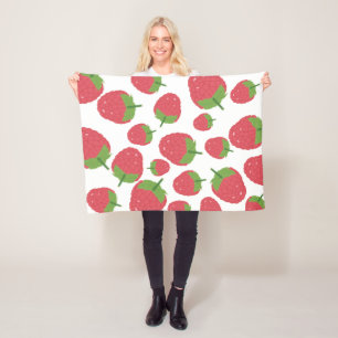 Himbeere Fruchtdesign Fleecedecke