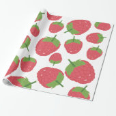 Himbeere Fruchtdesign Geschenkpapier (Ungerollt)