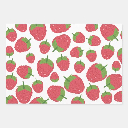 Himbeere Fruchtdesign Geschenkpapier Set (Vorderseite 2)