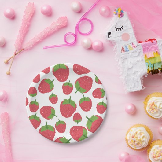 Himbeere Fruchtdesign Pappteller (Party)