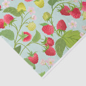Himbeere Früchte, Blätter und Blume Seidenpapier (Ausschnitt)
