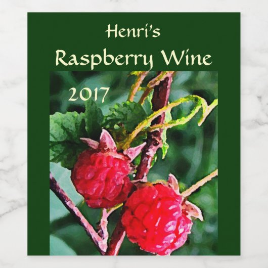 Himbeere Fruchtweinetikett Weinetikett (Einzelnes Label)