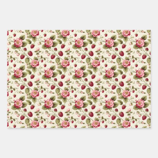 Himbeere Geschenkpapier Set (Vorderseite 2)