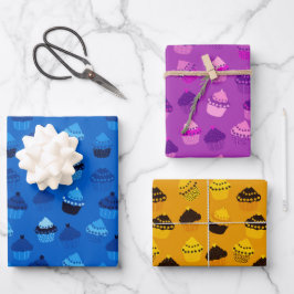 Himbeere, Heidelbeere und Bananenkuchen Geschenkpapier Set