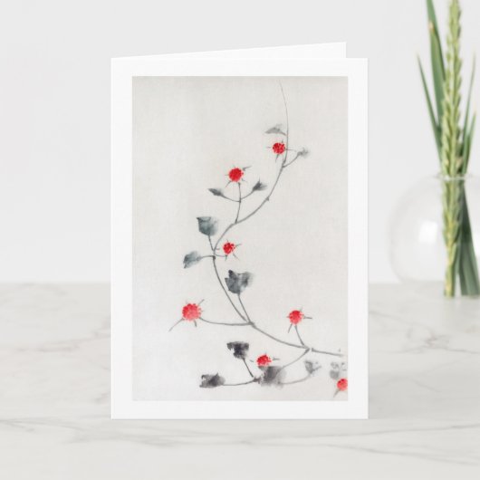 Himbeere, Hokusai, Ukiyo-e Karte (Vorderseite)