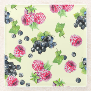 Himbeere, Johannisbeere Glasuntersetzer