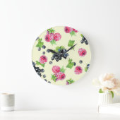 Himbeere, Johannisbeere Große Wanduhr (Zuhause)