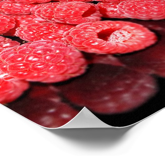 Himbeere, Lebensmittel, Früchte, Beeren, reif, fri Poster (Ecke)