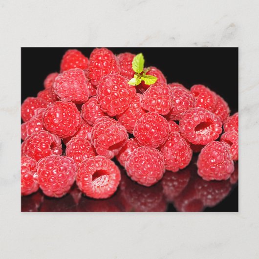 Himbeere, Lebensmittel, Früchte, Beeren, reif, fri Postkarte (Vorderseite)