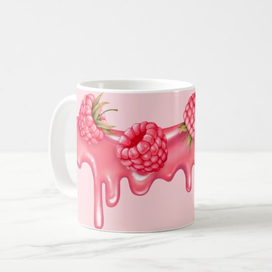 Himbeere liebt Kaffeetasse Tasse (Vorderseite Links)