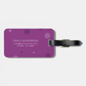 Himbeere Lila Pop Dots Gepäckanhänger (Rückseite horizontal)