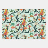 Himbeere, Minze und Creme-Boho-Muster Geschenkpapier Set (Vorderseite 3)