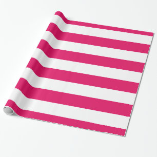 Himbeere, Muster der weißen XL-Streifen Geschenkpapier