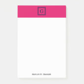 Himbeere, Navy Blue Griechischer Schlüssel #1 Gera Post-it Klebezettel (Vorderseite)