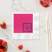 Himbeere, Navy Blue Griechischer Schlüssel #1 Gera Serviette (Beispiel)