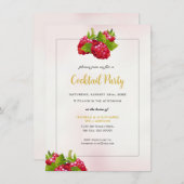 Himbeere Party Einladung (Vorne/Hinten)